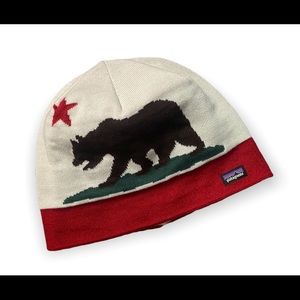 Patagonia Men's Beanie Hat, California Bear/Wax Red One Size